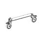 Frame tube with 2 wheels and brake Ø=125 mm, Taurus