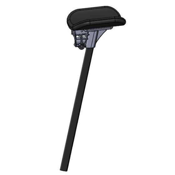 Onderarmschalen met arm pad en buis, links, zwart